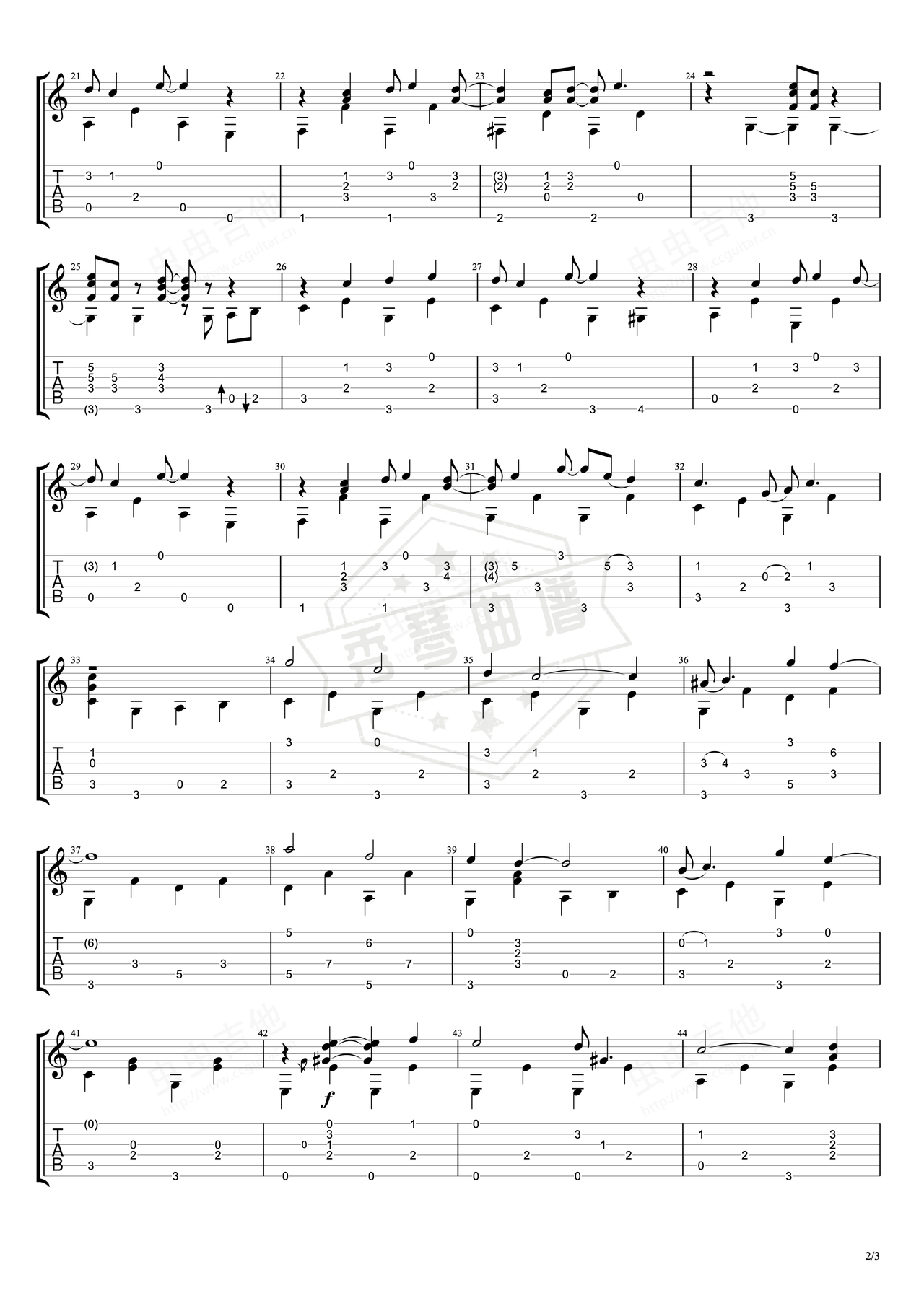 图片[2]-《Freight Train》吉他简谱C调指弹谱（Tommy Emmanuel）-秀琴曲谱网