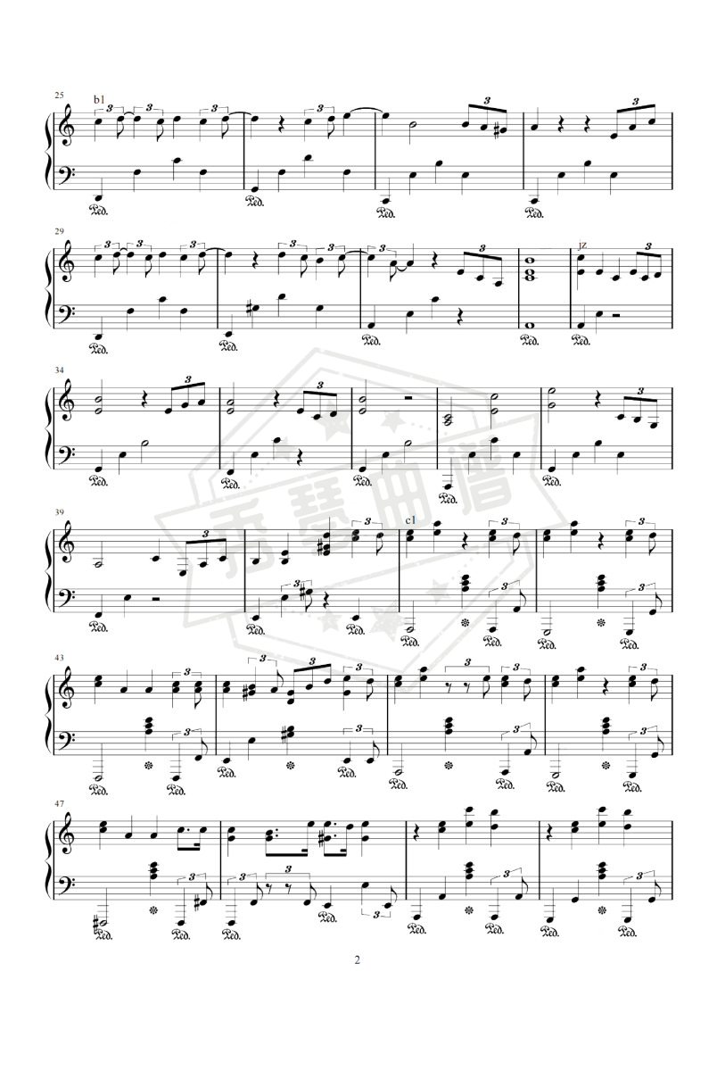 图片[2]-《笼》钢琴五线谱c调演奏版-秀琴曲谱网