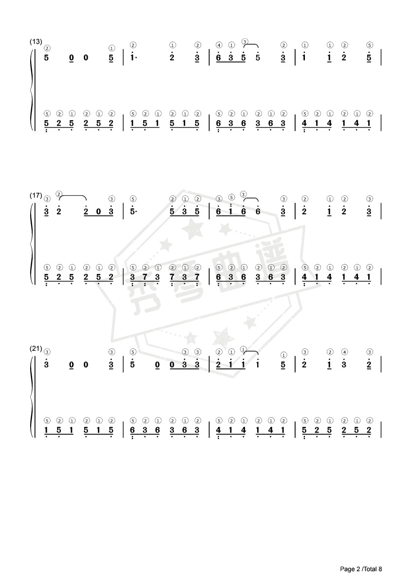 图片[2]-[简谱] 成都 完整指法 C调 赵雷 独奏版 数字谱-秀琴曲谱网