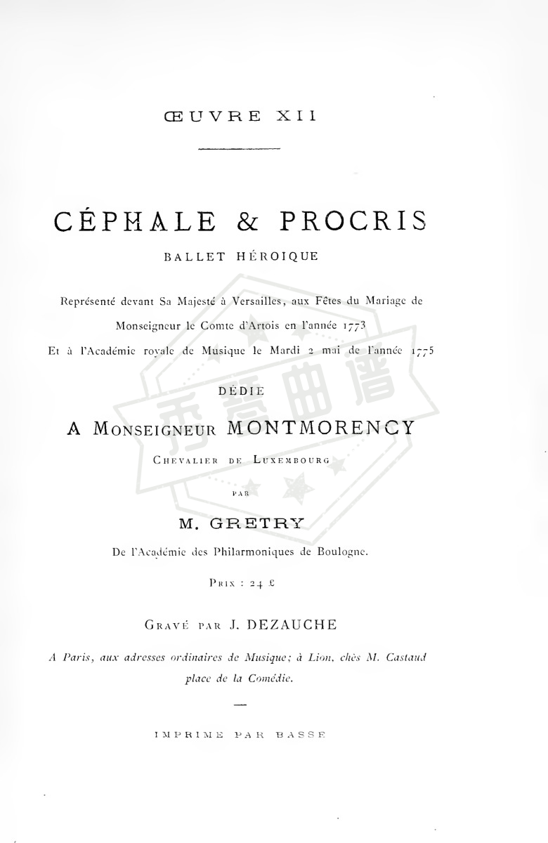 图片[2]-Céphale et Procris(André Ernest Modeste Grétry)完整乐谱-秀琴曲谱网