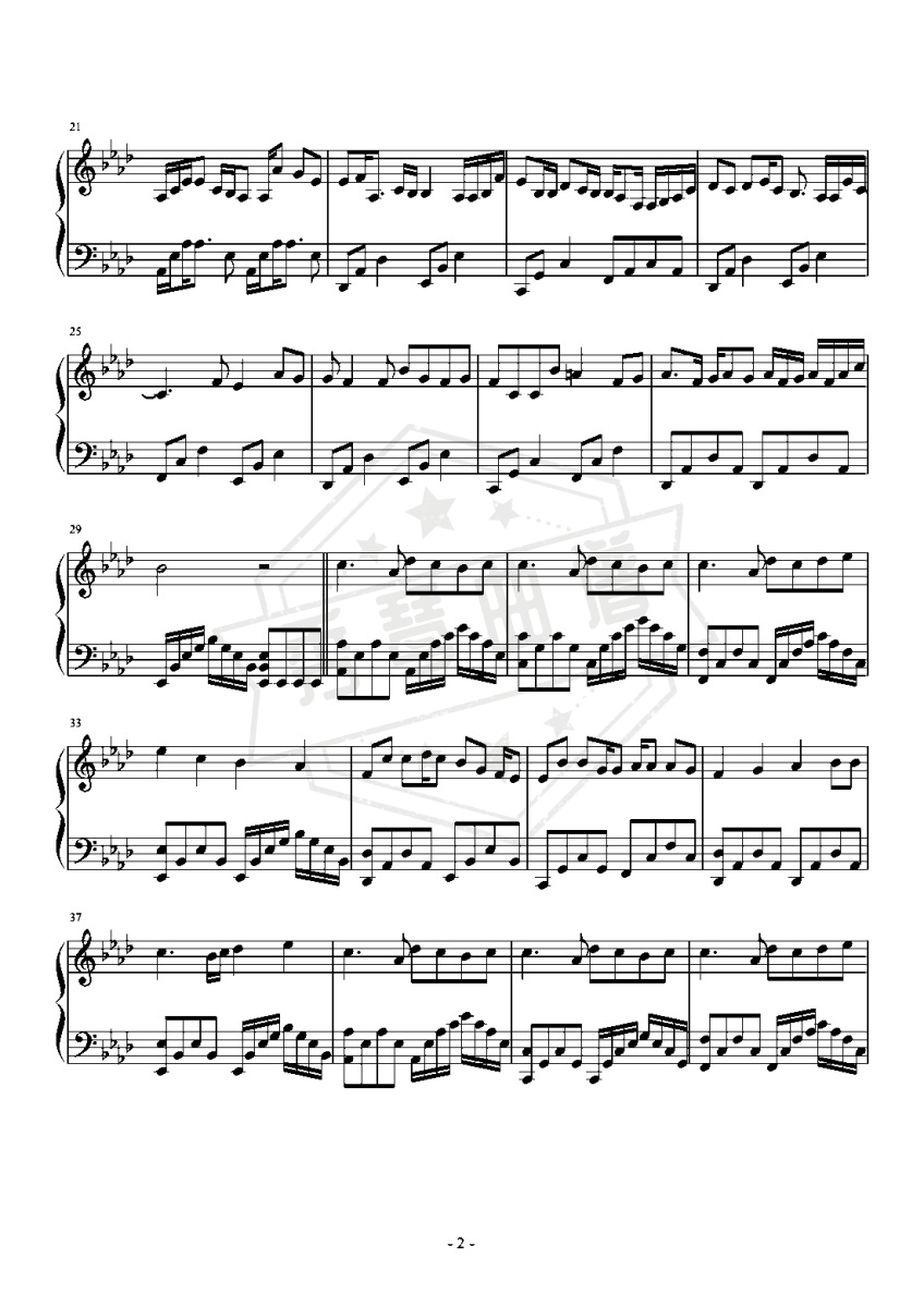 图片[2]-YOASOBI-あの夢をなぞって（描绘着那场梦）钢琴谱 完美独奏-秀琴曲谱网
