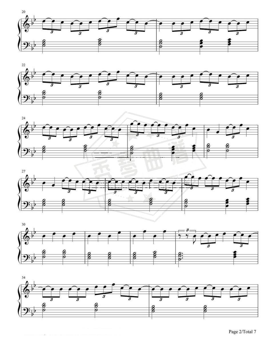 图片[2]-Lukas Graham《7 Years》钢琴谱-秀琴曲谱网