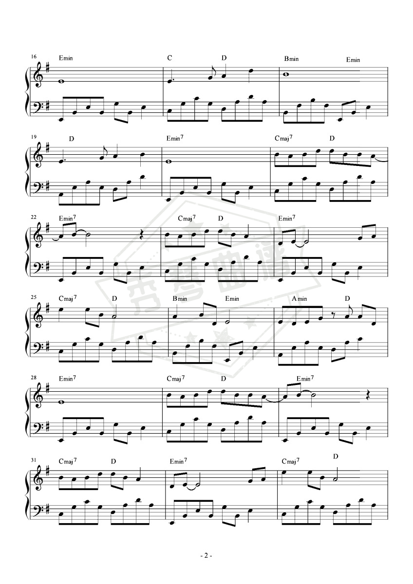 图片[2]-游山恋 G调简易版-秀琴曲谱网