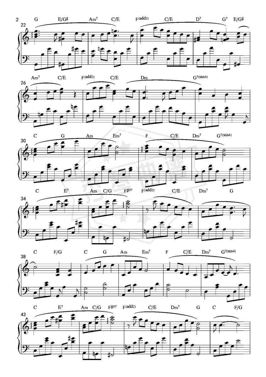 图片[2]-《这世界那么多人》钢琴五线谱c调演奏版-秀琴曲谱网