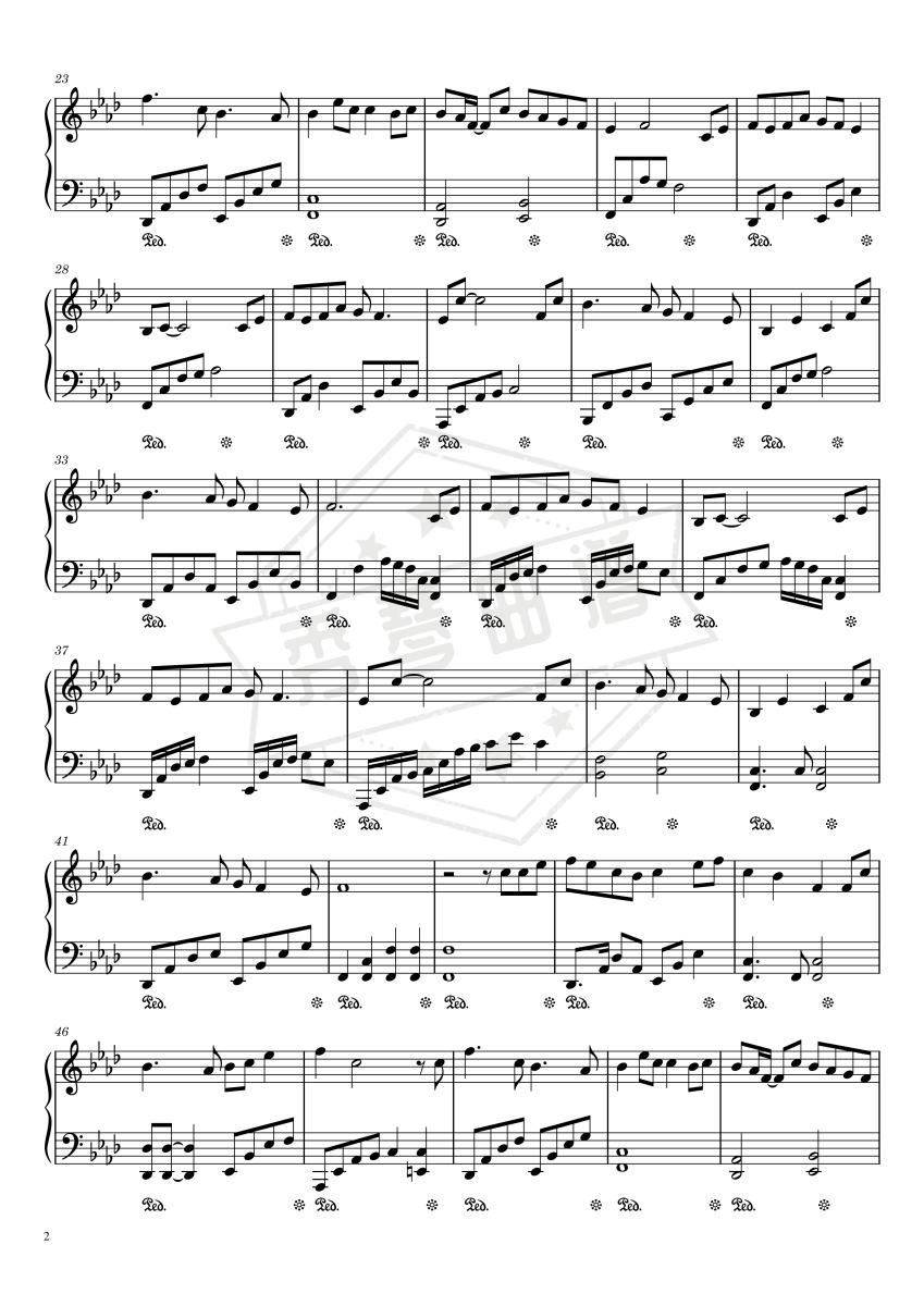图片[2]-金玉良缘//《金玉良缘》主题曲-简单 易上手 原调-秀琴曲谱网