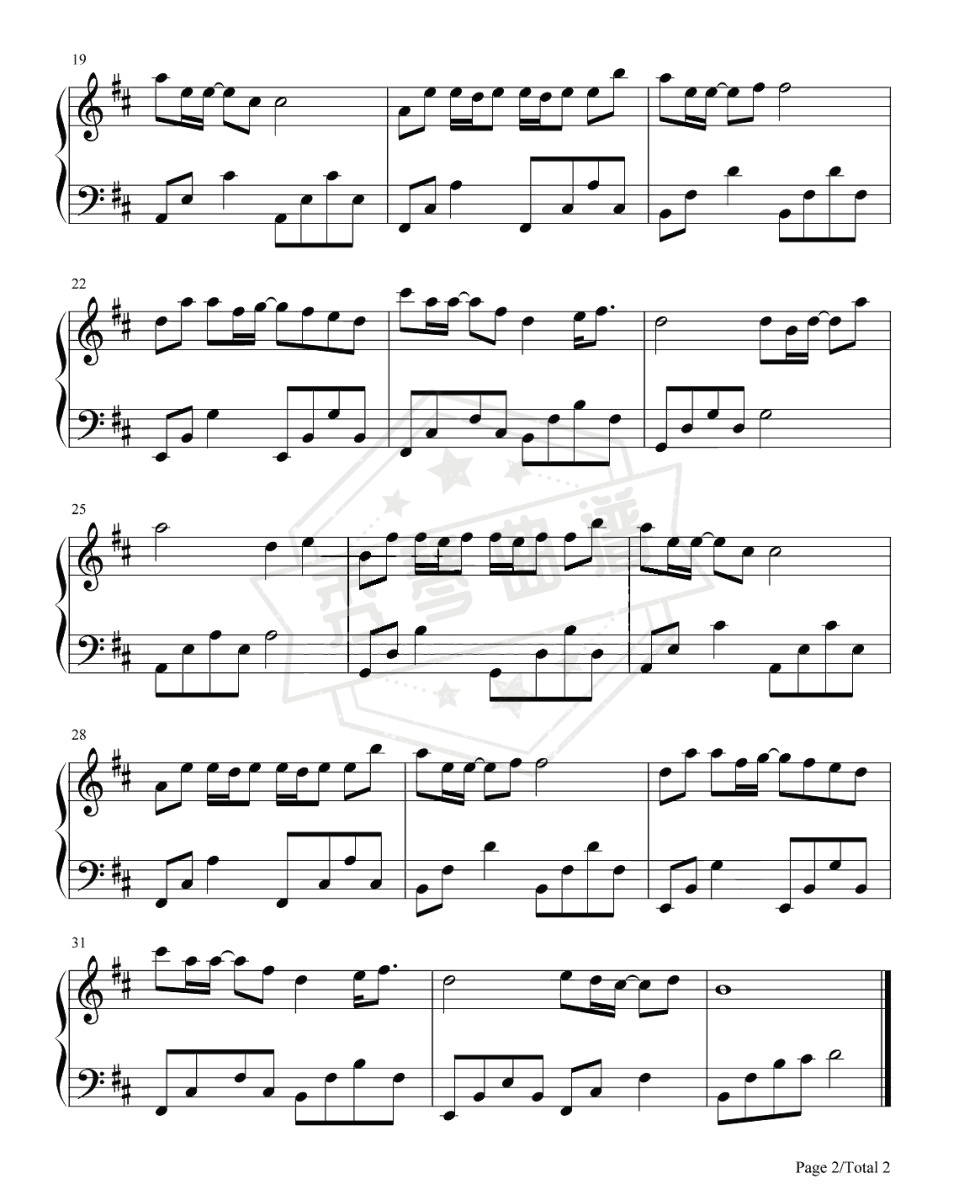 图片[2]-《曾经你说》钢琴谱 简谱-秀琴曲谱网