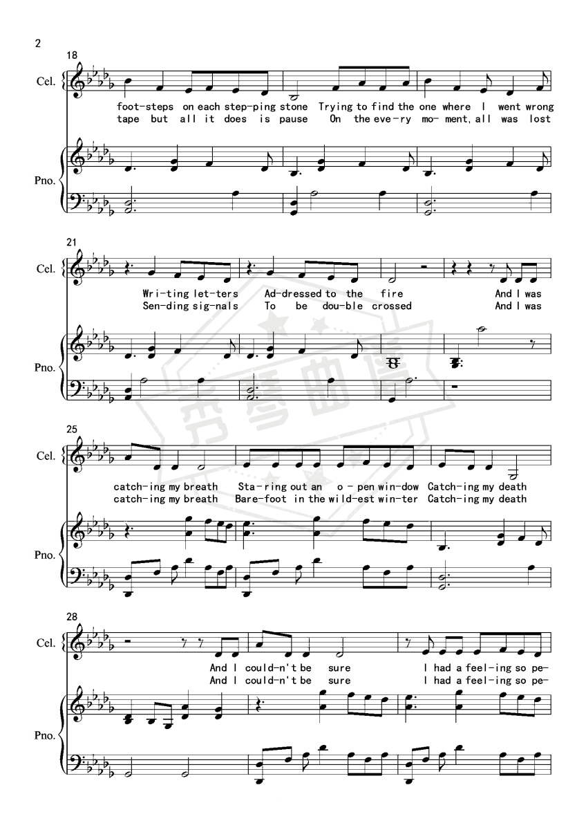 图片[2]-【唯美钢琴弹唱（附歌词）】evermore-秀琴曲谱网