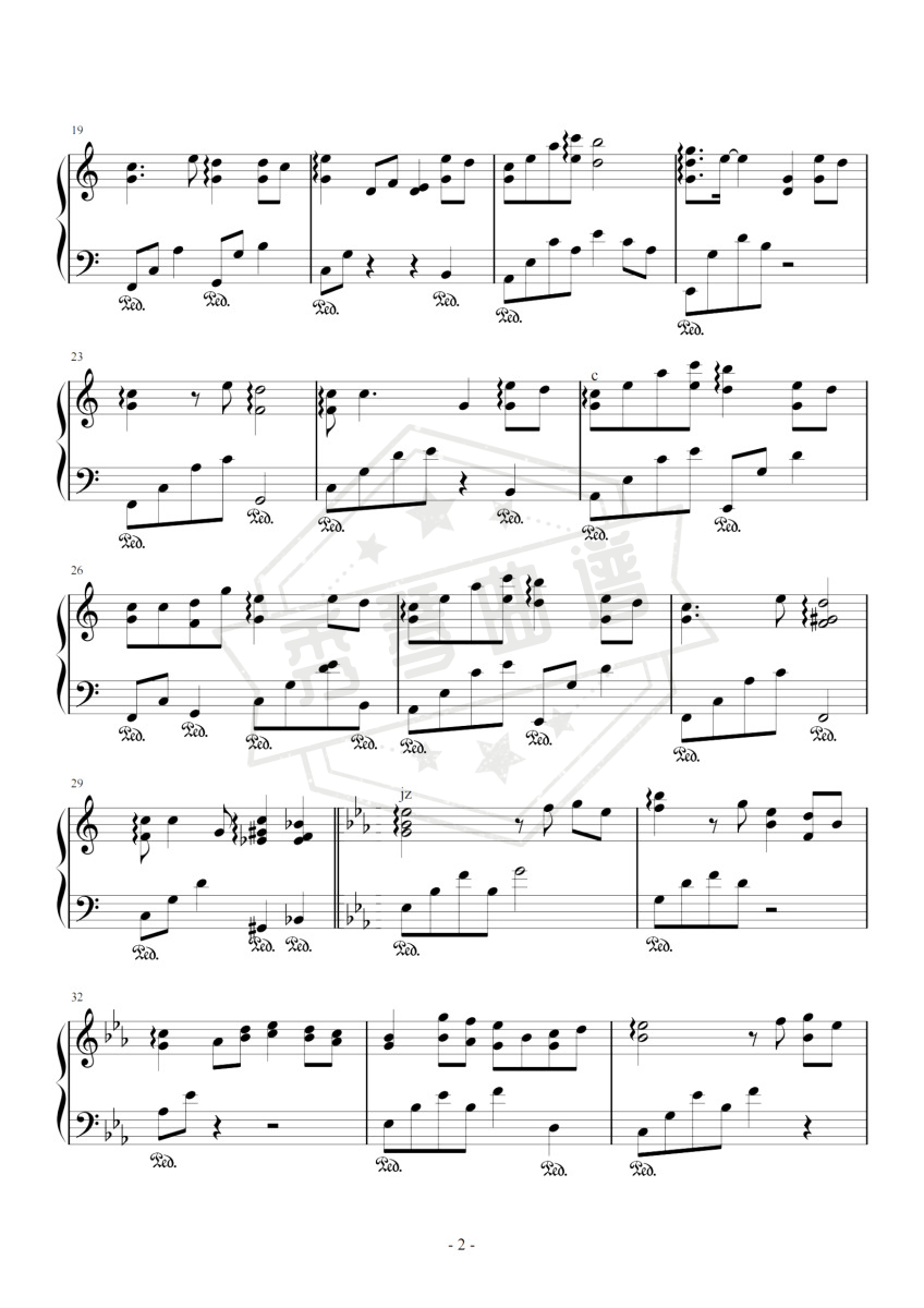 图片[2]-《道别》钢琴五线谱c调演奏版(张碧晨)-秀琴曲谱网