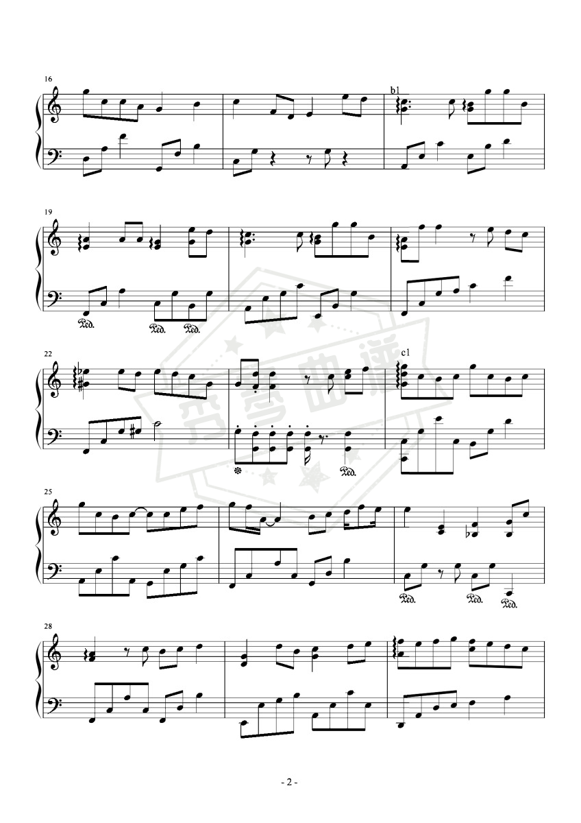 图片[2]-锦零-C《恋爱画板》（原曲和弦+全新精编+完整版）-秀琴曲谱网