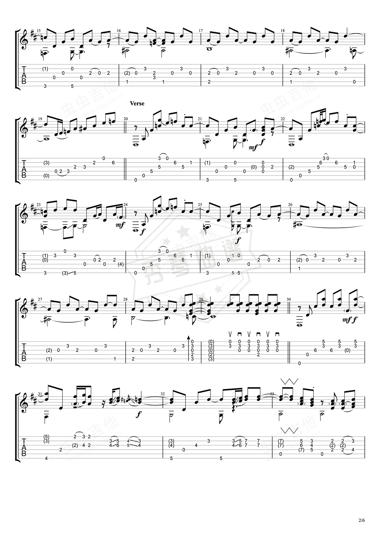 图片[2]-《Those Who Wait》吉他简谱D调指弹谱（Tommy Emmanuel）-秀琴曲谱网