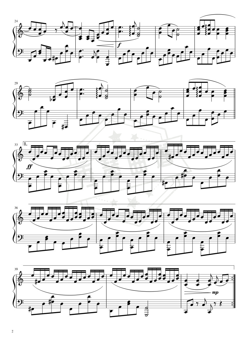图片[2]-《蒲公英的约定》钢琴五线谱c调演奏版-秀琴曲谱网