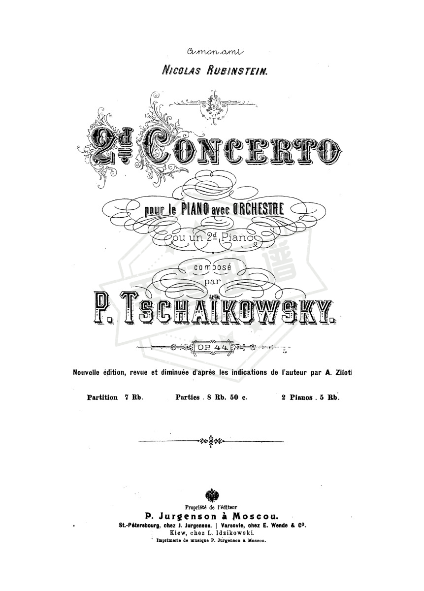 Piano Concerto No.2,Op.44(Pyotr Tchaikovsky)完整乐谱-秀琴曲谱网