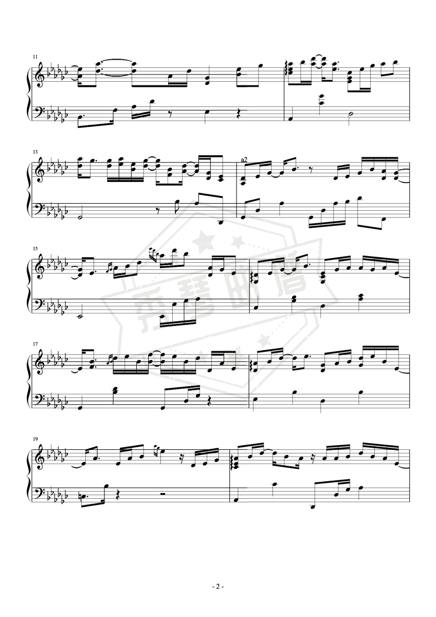 图片[2]-降G-《熹微》（《有翡》原声带）（原曲和声+全新精编+完整版）-秀琴曲谱网