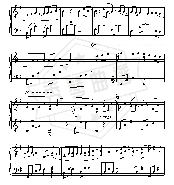 图片[2]-《遇见》钢琴五线谱g调演奏版-秀琴曲谱网