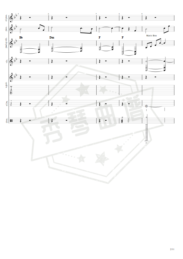图片[2]-《其实你不懂我的心》吉他简谱Bb调总谱（童安格）-秀琴曲谱网