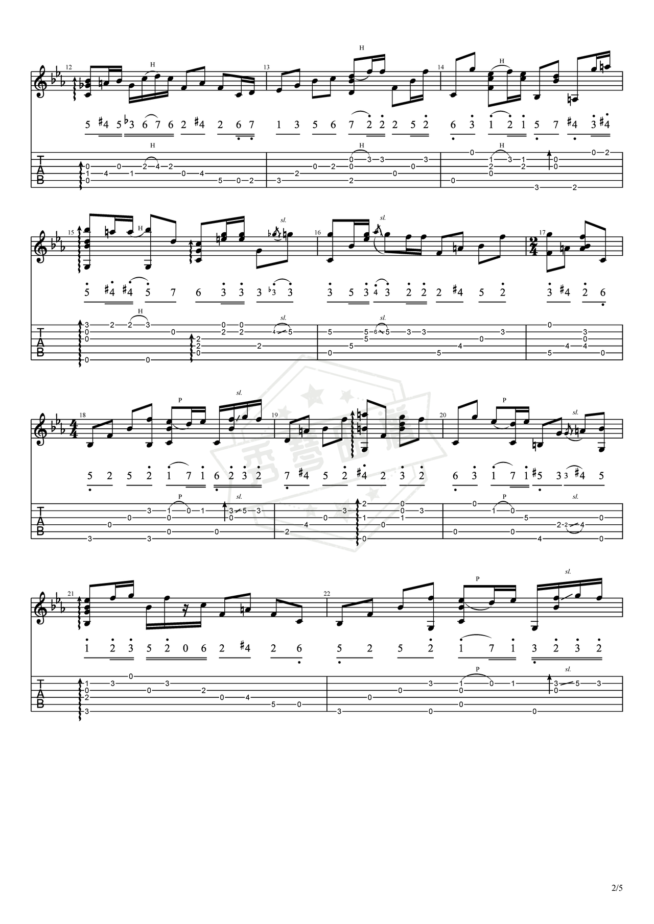 图片[2]-《I Believe》吉他简谱C调指弹谱（陶喆）-秀琴曲谱网