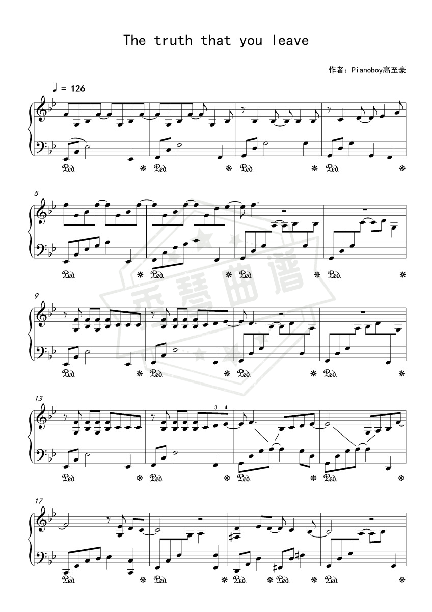 The truth that you leave--秀琴曲谱网