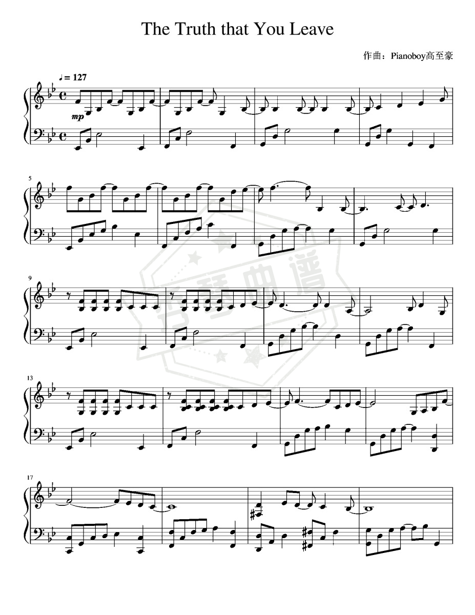 《The Truth that You Leave》-Pianoboy高至豪-秀琴曲谱网