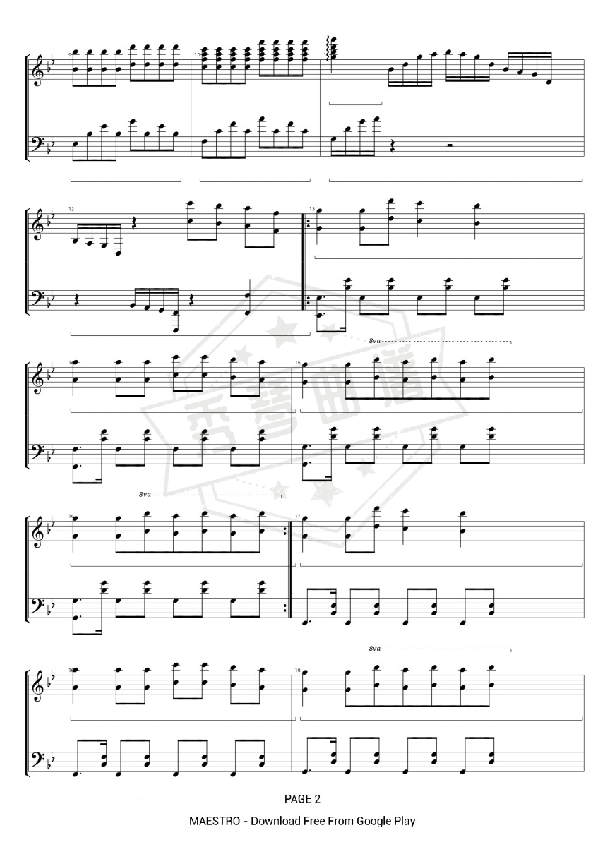 图片[2]-《Astronomia》钢琴五线谱b调演奏版-秀琴曲谱网