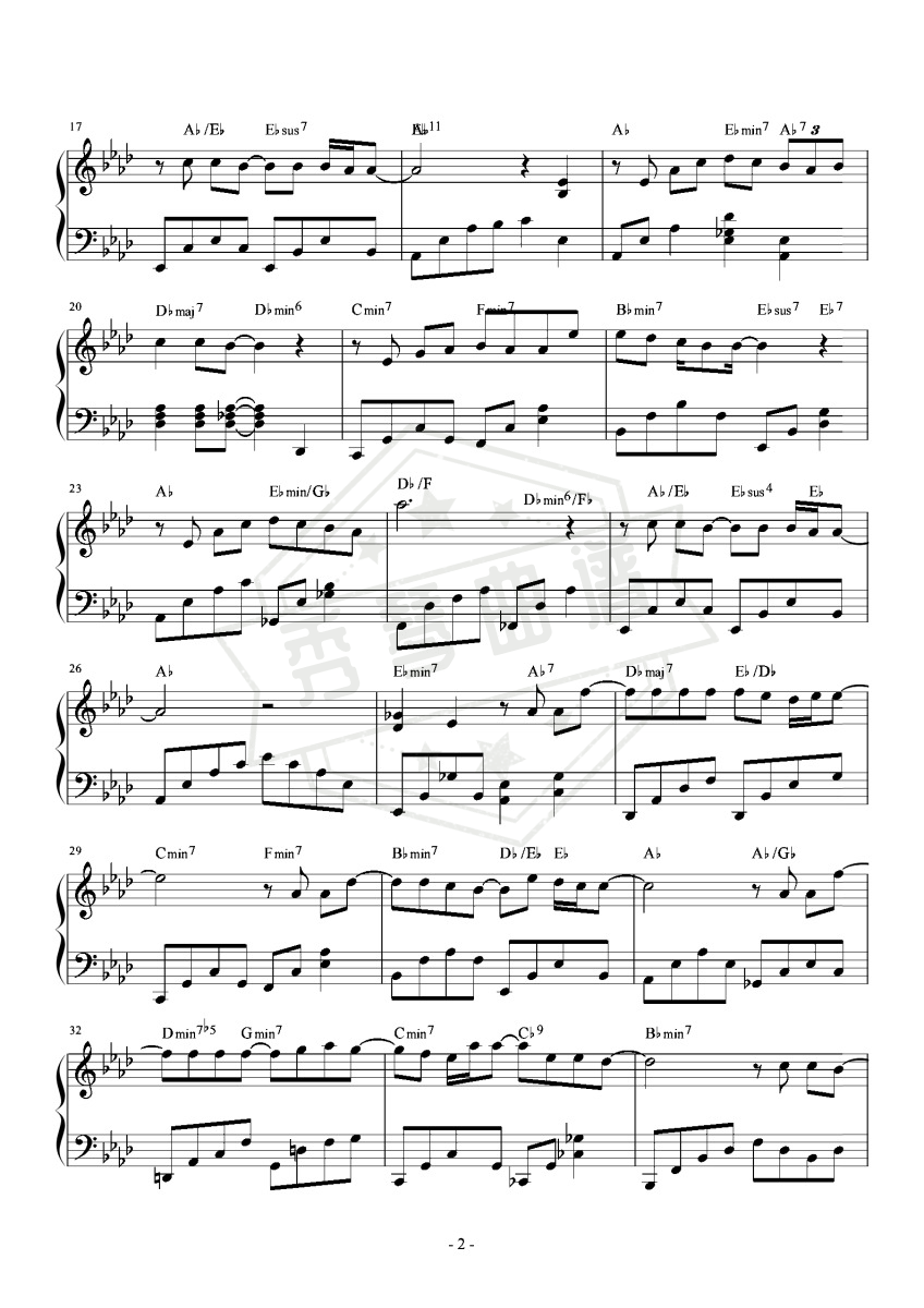 图片[2]-你好吗 原调降A 和弦版-秀琴曲谱网