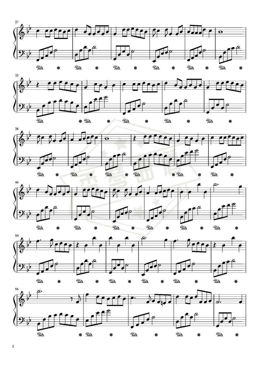 图片[2]-热爱105℃的你-原调版-秀琴曲谱网