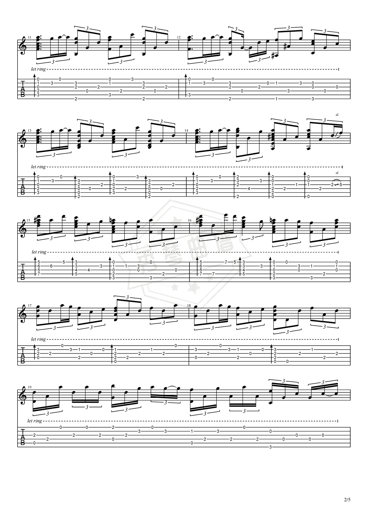 图片[2]-《钢之炼金术士》吉他简谱C调指弹谱（大岛满）-秀琴曲谱网