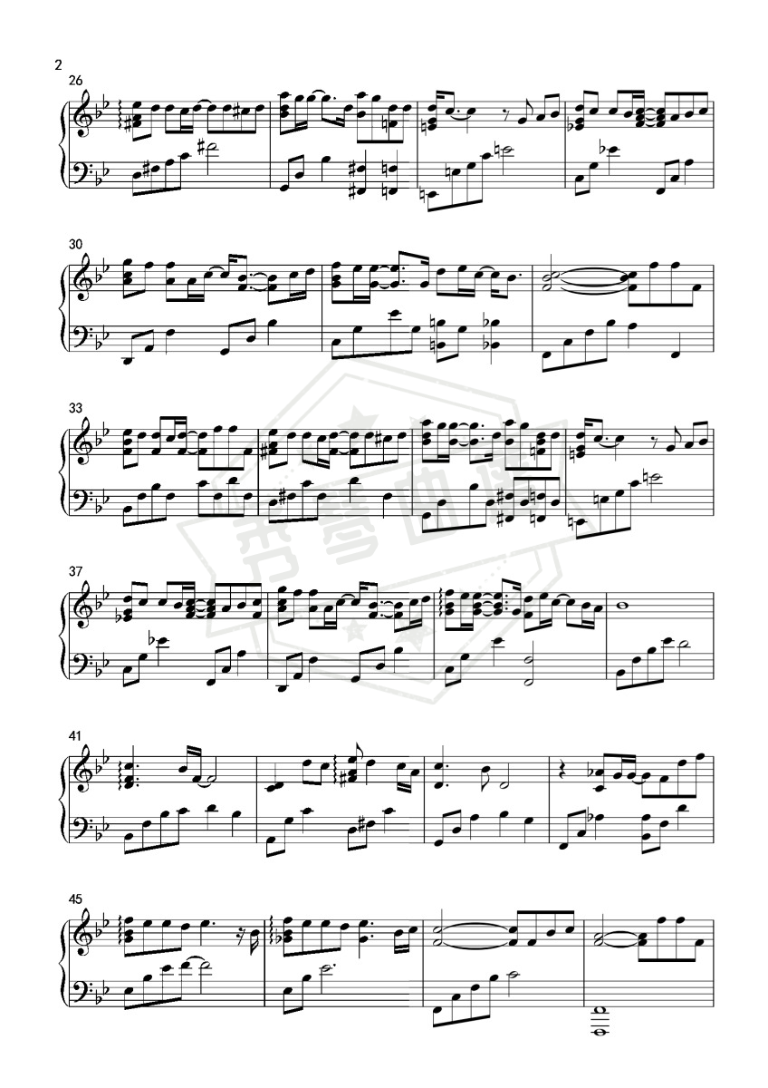 图片[2]-原调-刻在我心底的名字-卢广仲〖丰富版〗-秀琴曲谱网