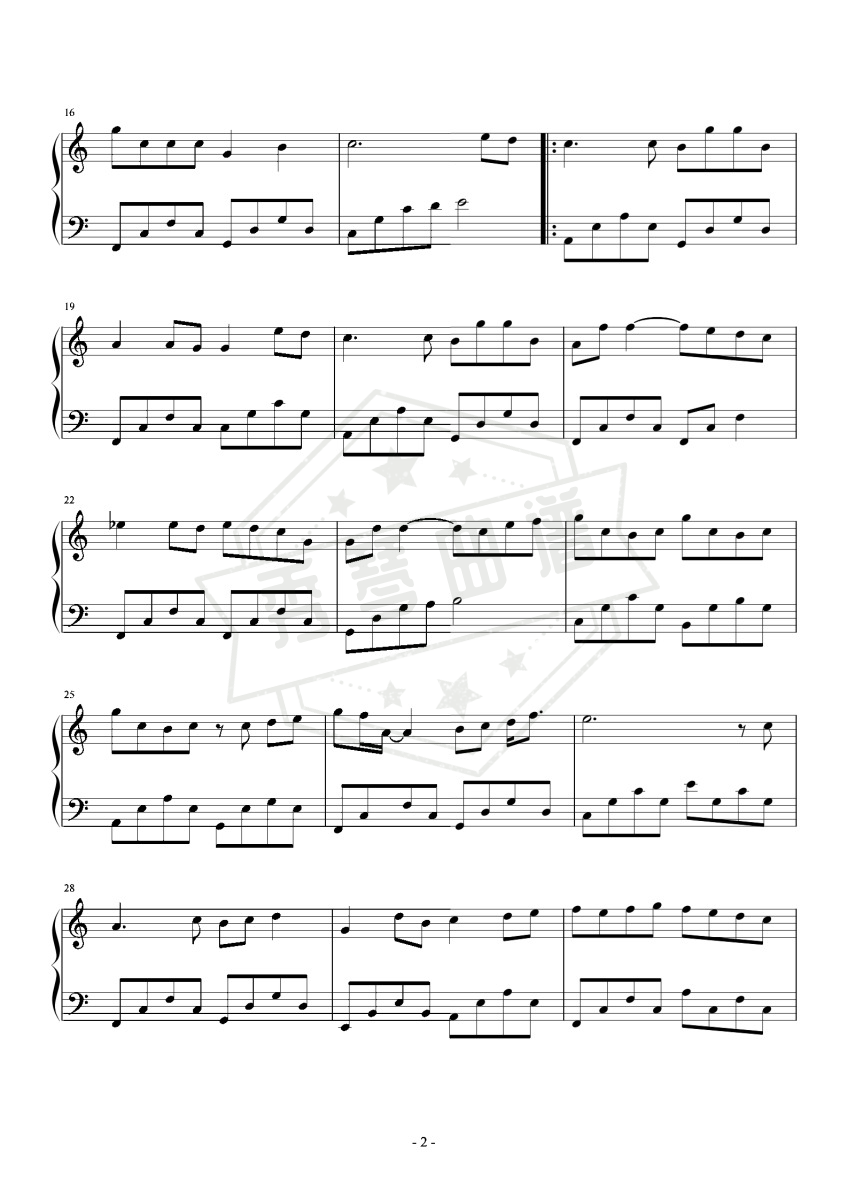 图片[2]-恋爱画板 C调简易版 锦零-秀琴曲谱网