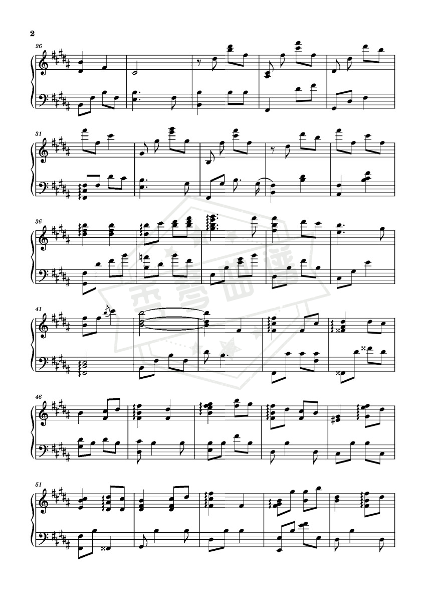 图片[2]-《这世界那么多人》钢琴五线谱b调演奏版-秀琴曲谱网
