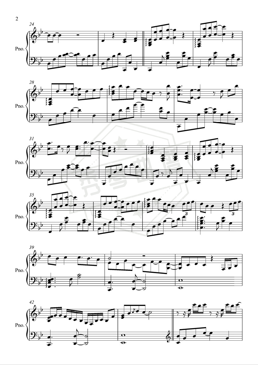 图片[2]-抛物线【完美独奏版】-秀琴曲谱网