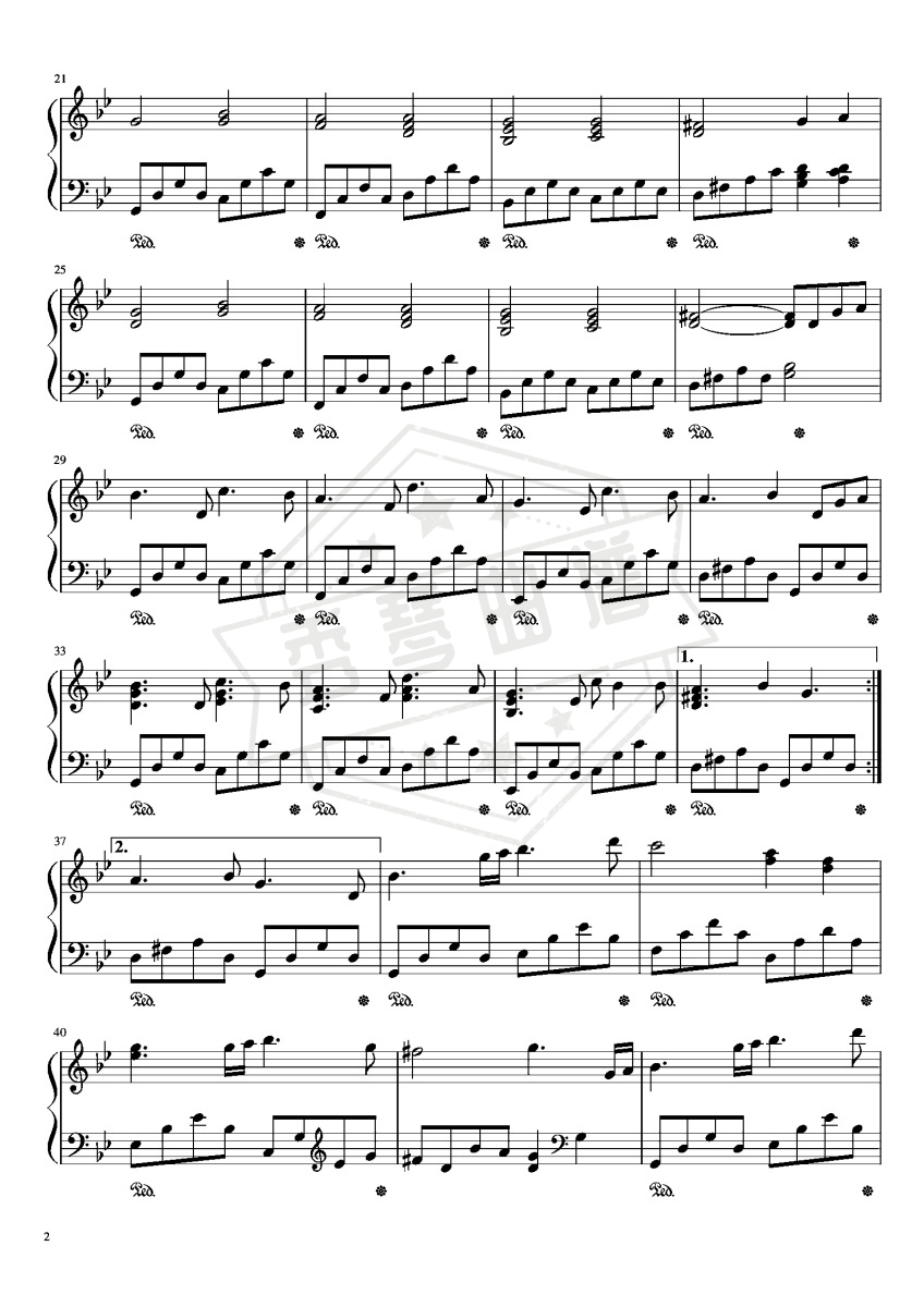图片[2]-老人与海  精简演奏版-秀琴曲谱网
