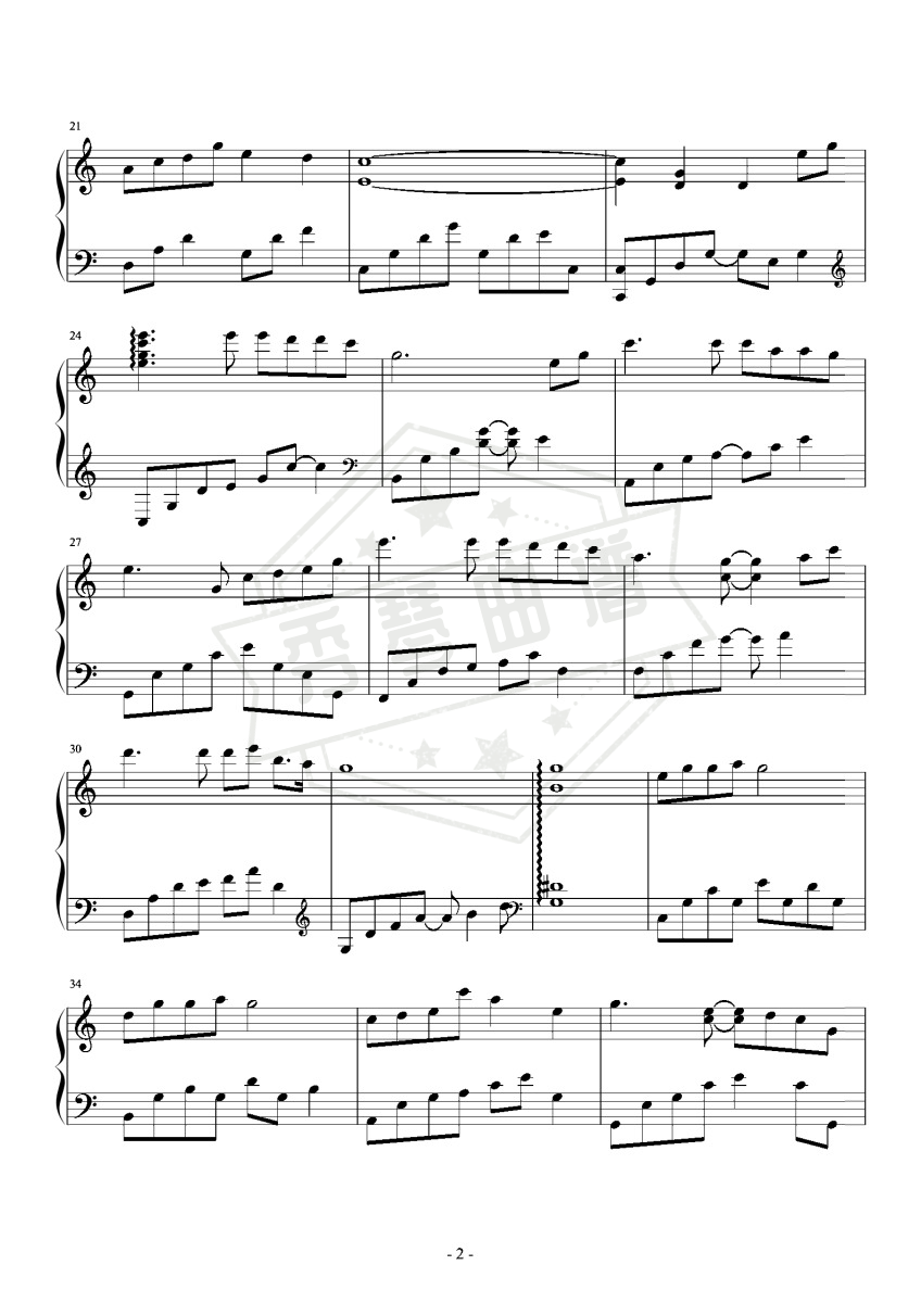 图片[2]-女人花 C大调简易版-秀琴曲谱网