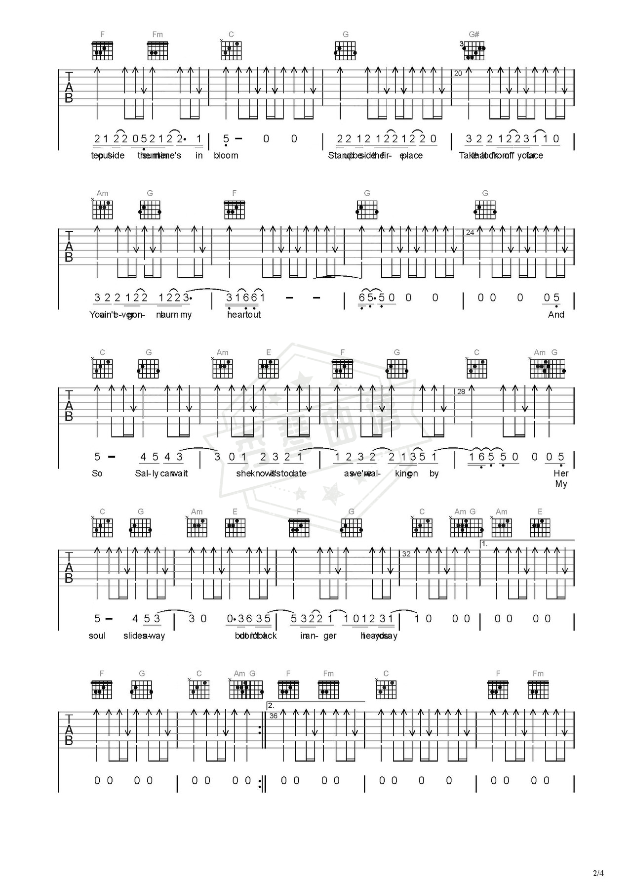图片[2]-《don》吉他简谱C调弹唱谱（Oasis）-秀琴曲谱网