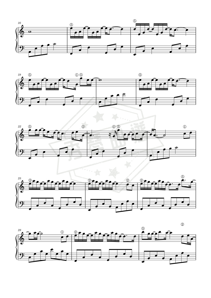 图片[2]-《云与海》钢琴五线谱c调演奏版(阿YueYue)-秀琴曲谱网