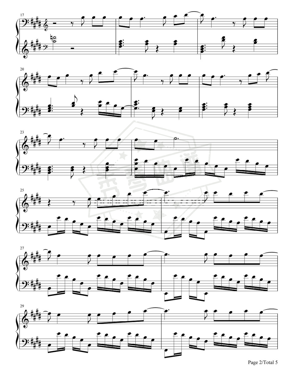 图片[2]-《泡沫》钢琴简谱,五线谱e调演奏版-秀琴曲谱网