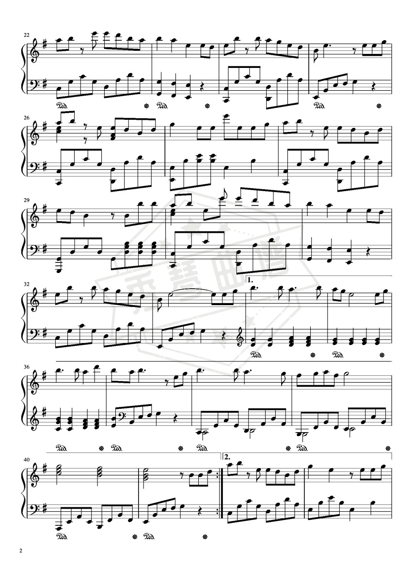 图片[2]-燕无歇 少升降号，G调演奏版-秀琴曲谱网