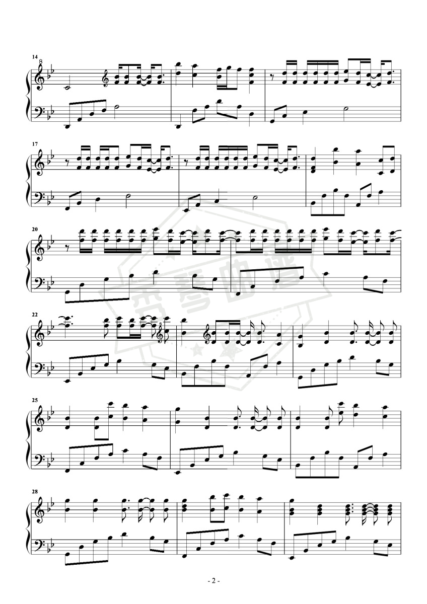 图片[2]-《Dive Back In Time》钢琴五线谱b调演奏版-秀琴曲谱网