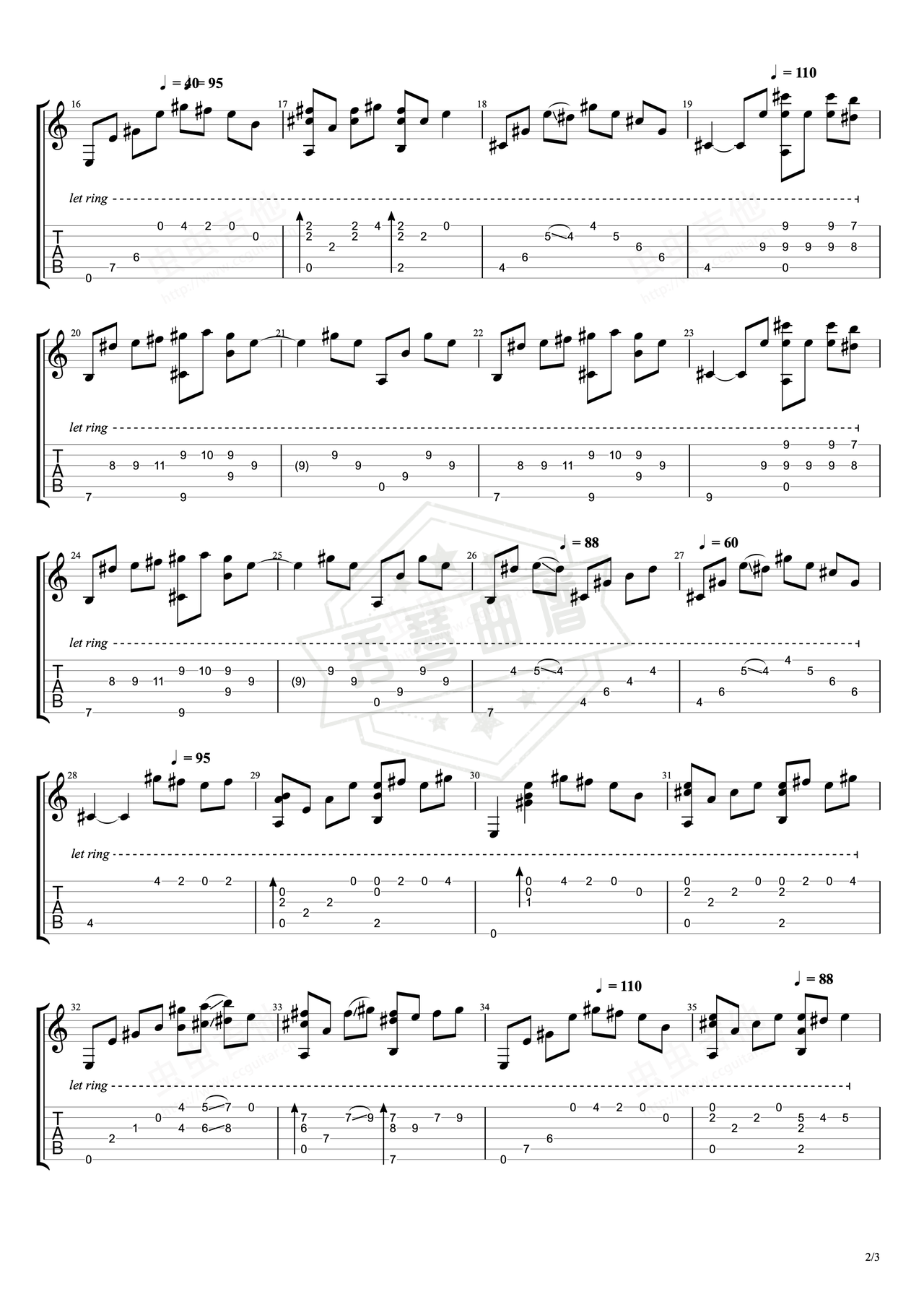 图片[2]-《Life is Like a Boat》吉他简谱E大调指弹谱（JAM-SET GROOVE）-秀琴曲谱网