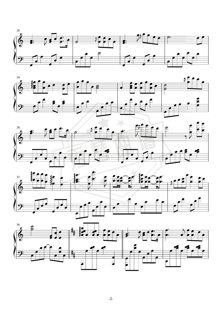 图片[2]-《醉赤壁》钢琴五线谱c调演奏版-秀琴曲谱网