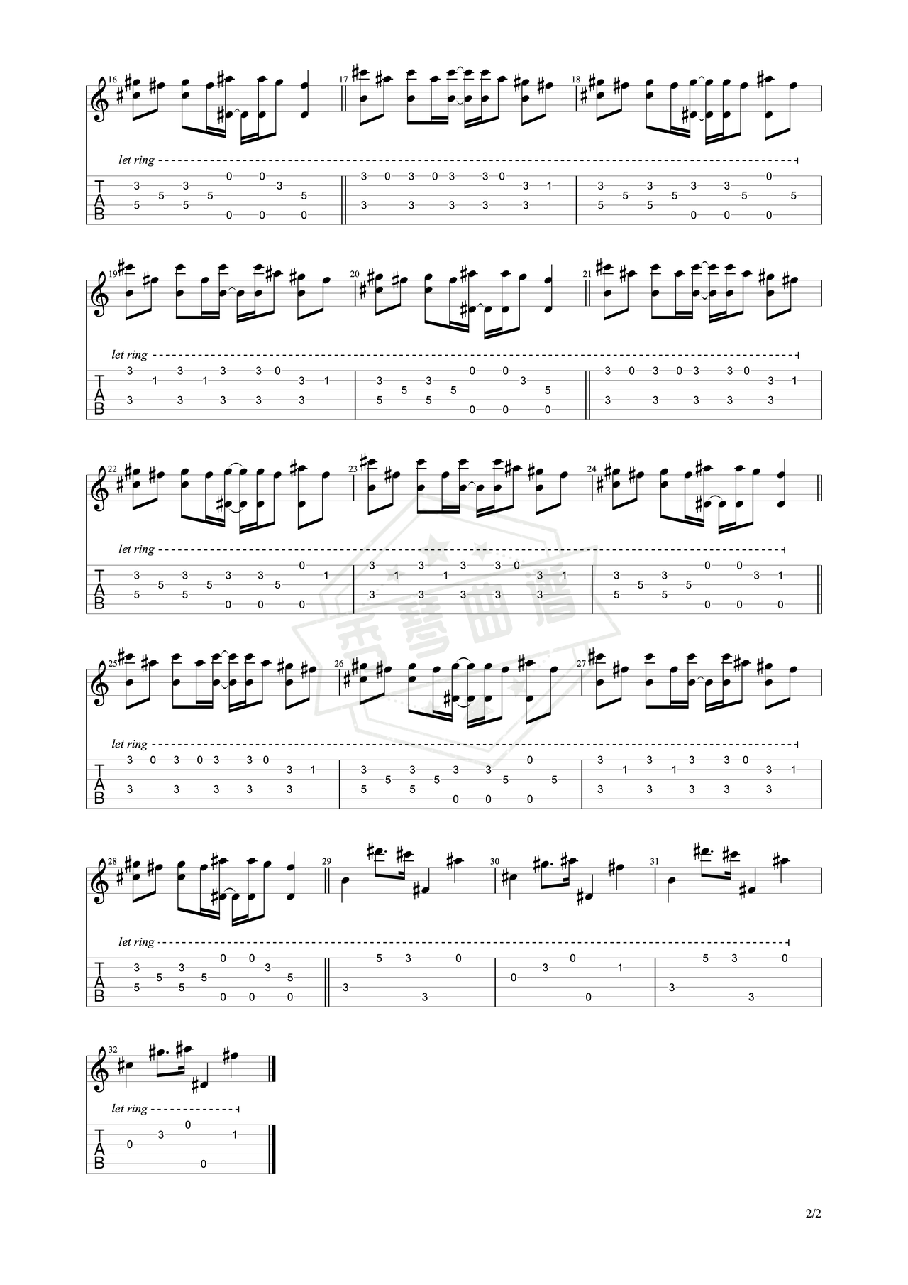 图片[2]-《lot to learn》吉他简谱F#/Gb指弹谱（Luke Christopher）-秀琴曲谱网
